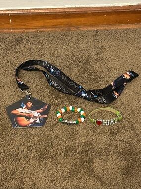 Niall Horan One Direction Bundle Flicker World Tour Lanyard Irish Bead Bracelet